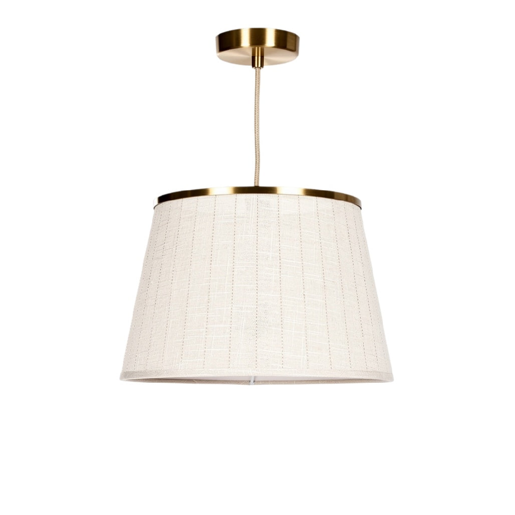 **Lampa wisząca z materiałowym kloszem w stylu nowoczesnym**