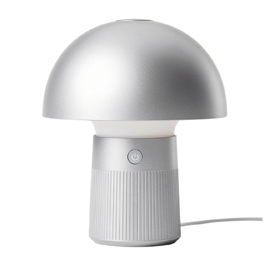 **Nowoczesna lampa stołowa LED z metalowym kloszem**